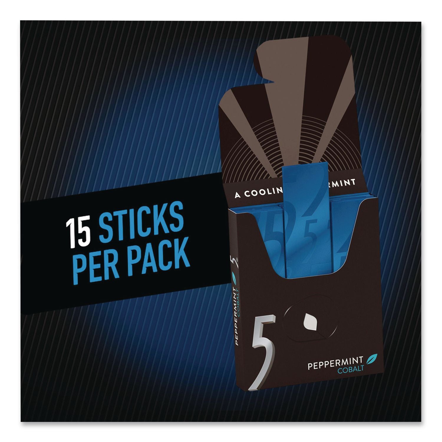 5 Gum Cobalt 5 Peppermint Sugar-free Gum - Peppermint - Individually Wrapped - 10 / Box