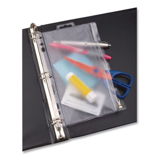 Zippered Ring Binder Pocket, 10.5 x 8, Clear