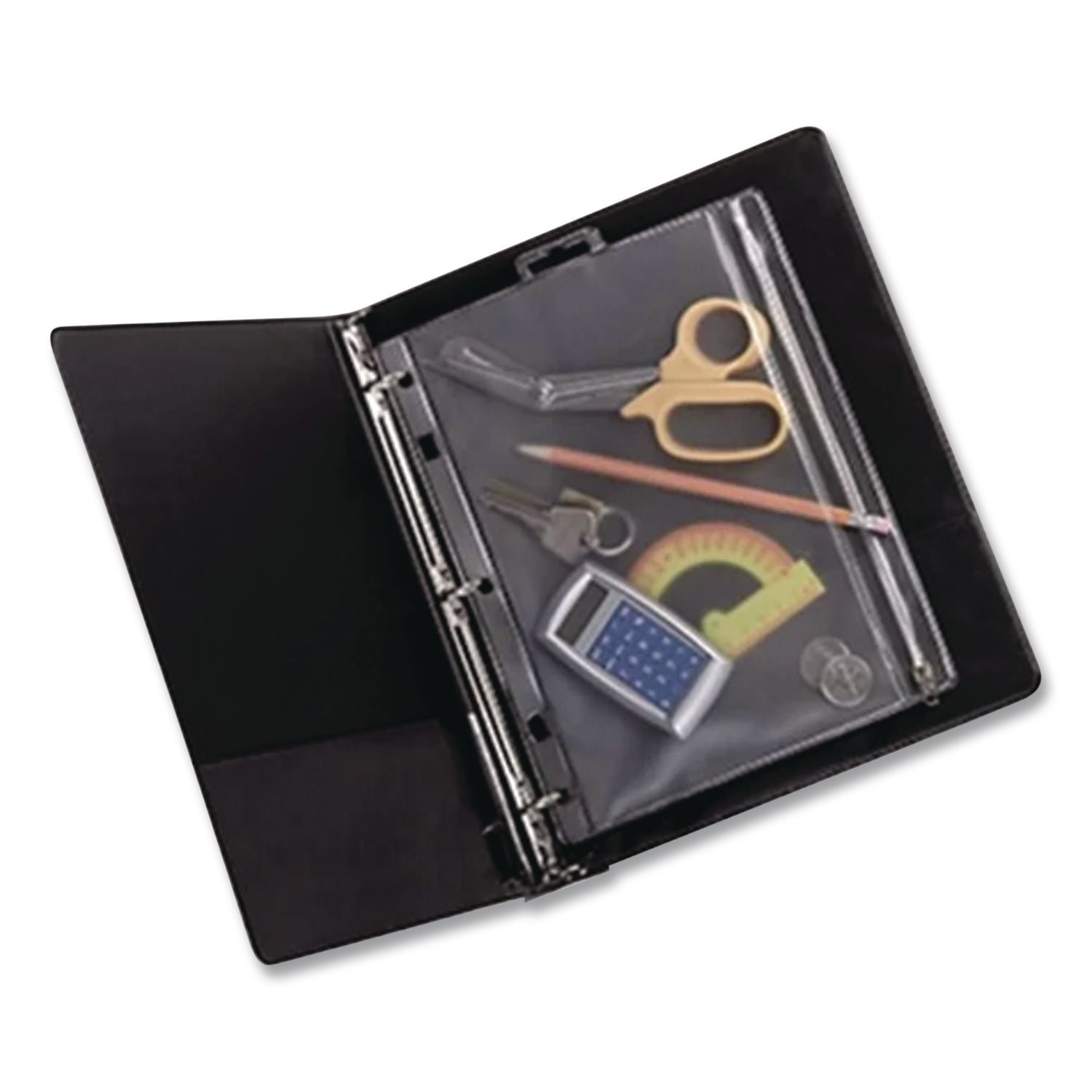 Zippered Ring Binder Pocket, 10.5 x 8, Clear