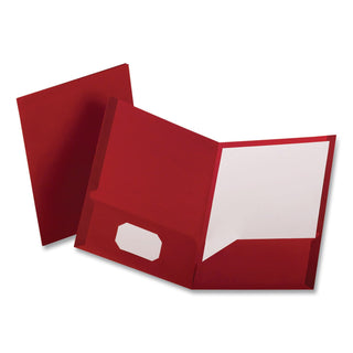 Poly Twin-Pocket Folder, 100-Sheet Capacity, 11 x 8.5, Opaque Red