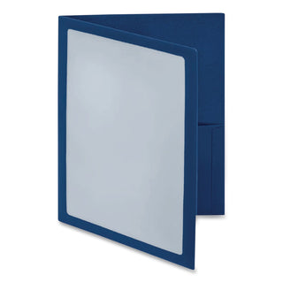 ViewFolio Polypropylene Portfolio, 100-Sheet Capacity, 11 x 8.5, Clear/Blue