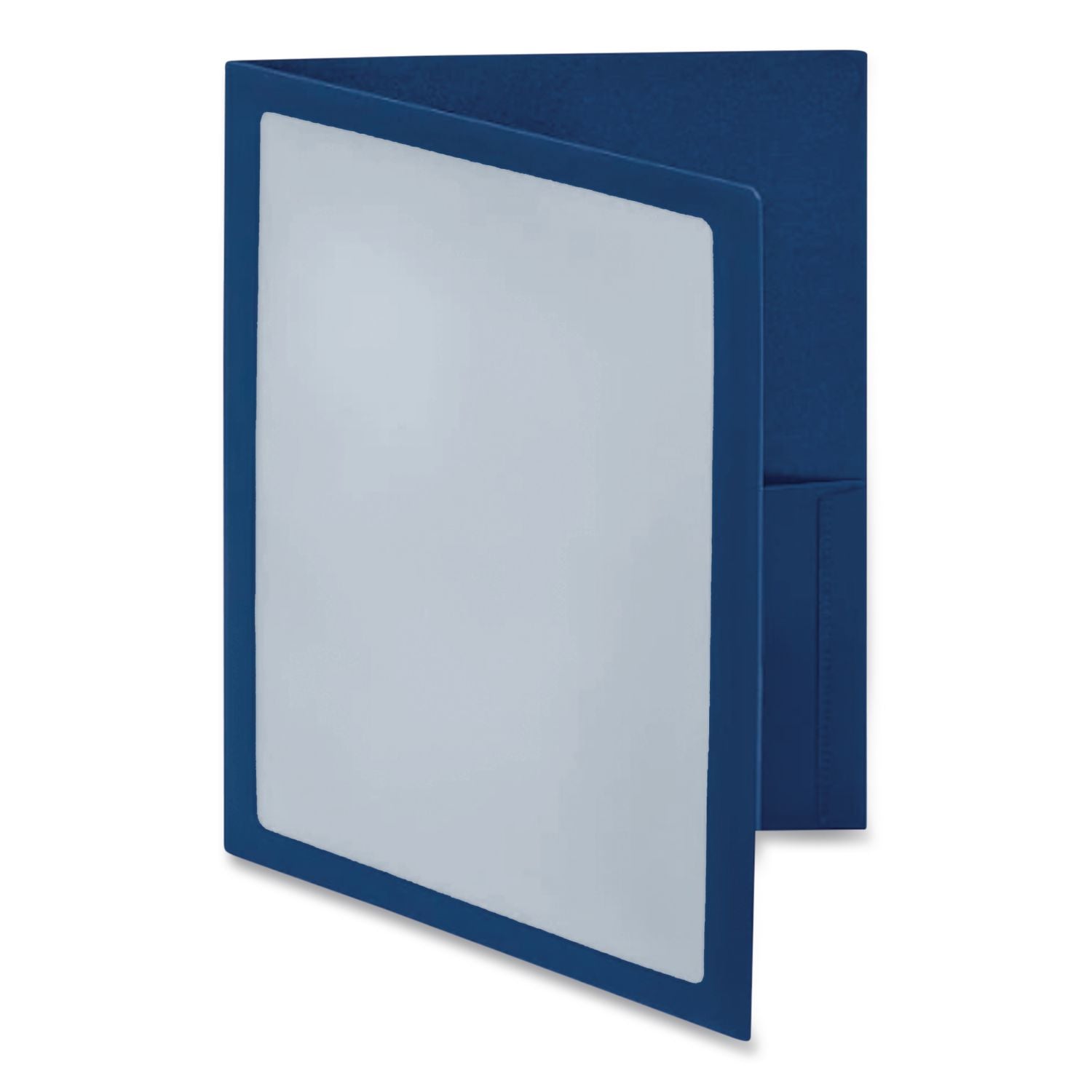 ViewFolio Polypropylene Portfolio, 100-Sheet Capacity, 11 x 8.5, Clear/Blue