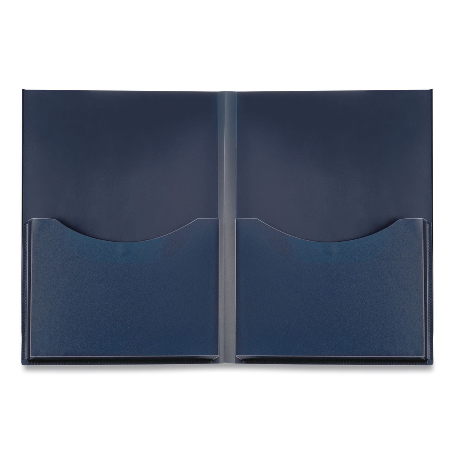 Poly Double Stuff Gusseted 2-Pocket Folder, 200-Sheet Capacity, 11 x 8.5, Navy