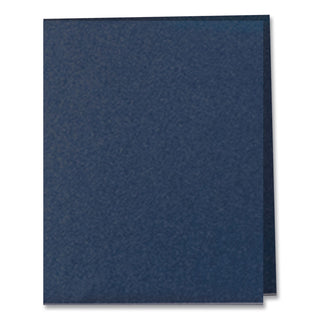 Twin-Pocket Folder, Embossed Leather Grain Paper, 0.5" Capacity, 11 x 8.5, Blue, 25/Box