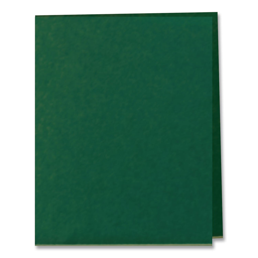 Twin-Pocket Folder, Embossed Leather Grain Paper, 0.5" Capacity, 11 x 8.5, Light Green, 25/Box