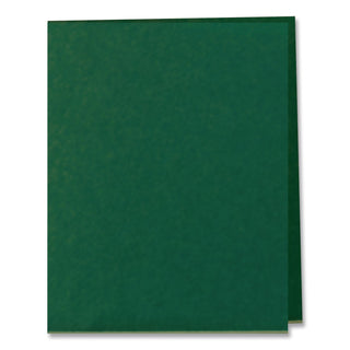 Twin-Pocket Folder, Embossed Leather Grain Paper, 0.5" Capacity, 11 x 8.5, Light Green, 25/Box
