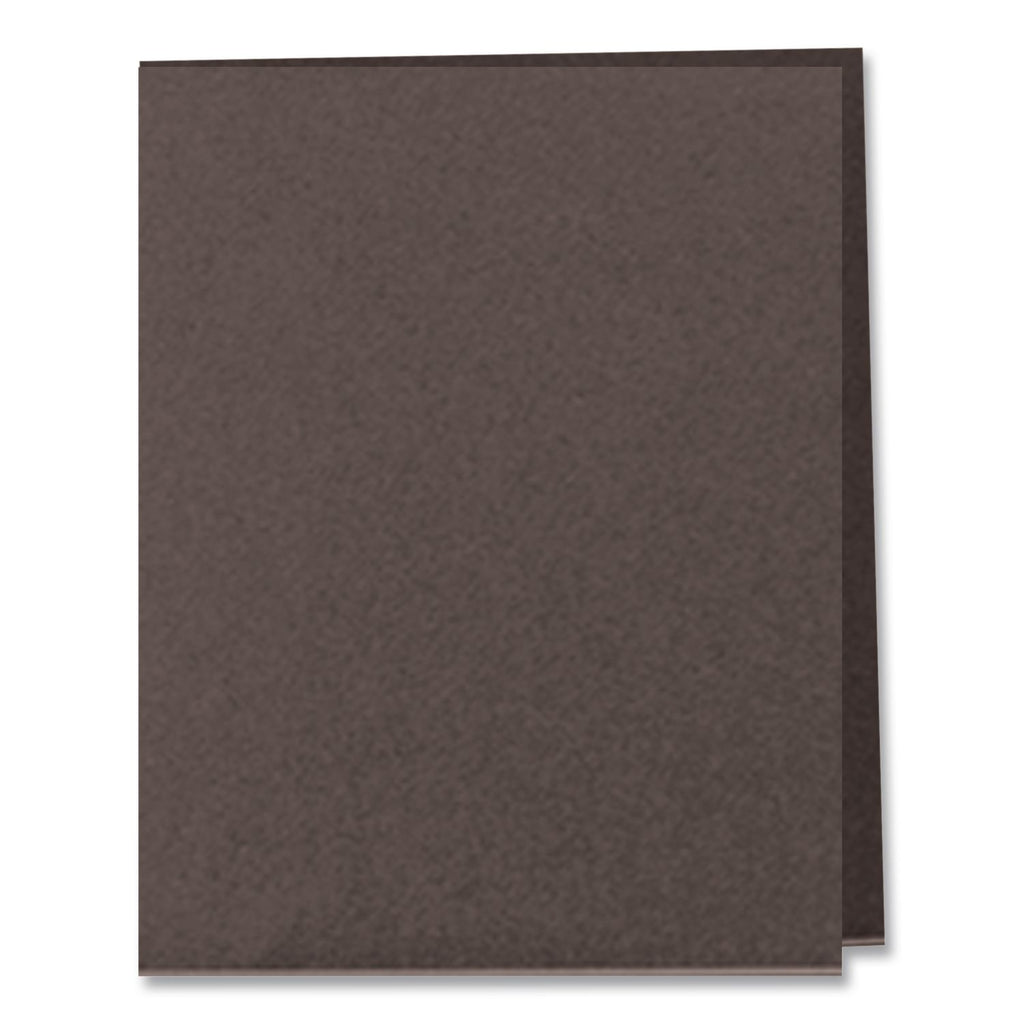 Twin-Pocket Folder, Embossed Leather Grain Paper, 0.5" Capacity, 11 x 8.5, Black, 25/Box