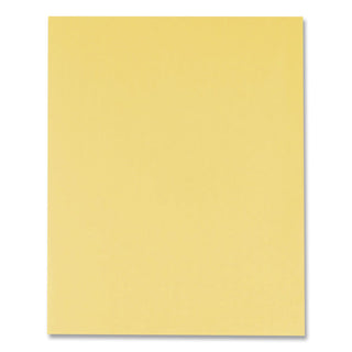 Twin-Pocket Folder, Embossed Leather Grain Paper, 0.5" Capacity, 11 x 8.5, Yellow, 25/Box