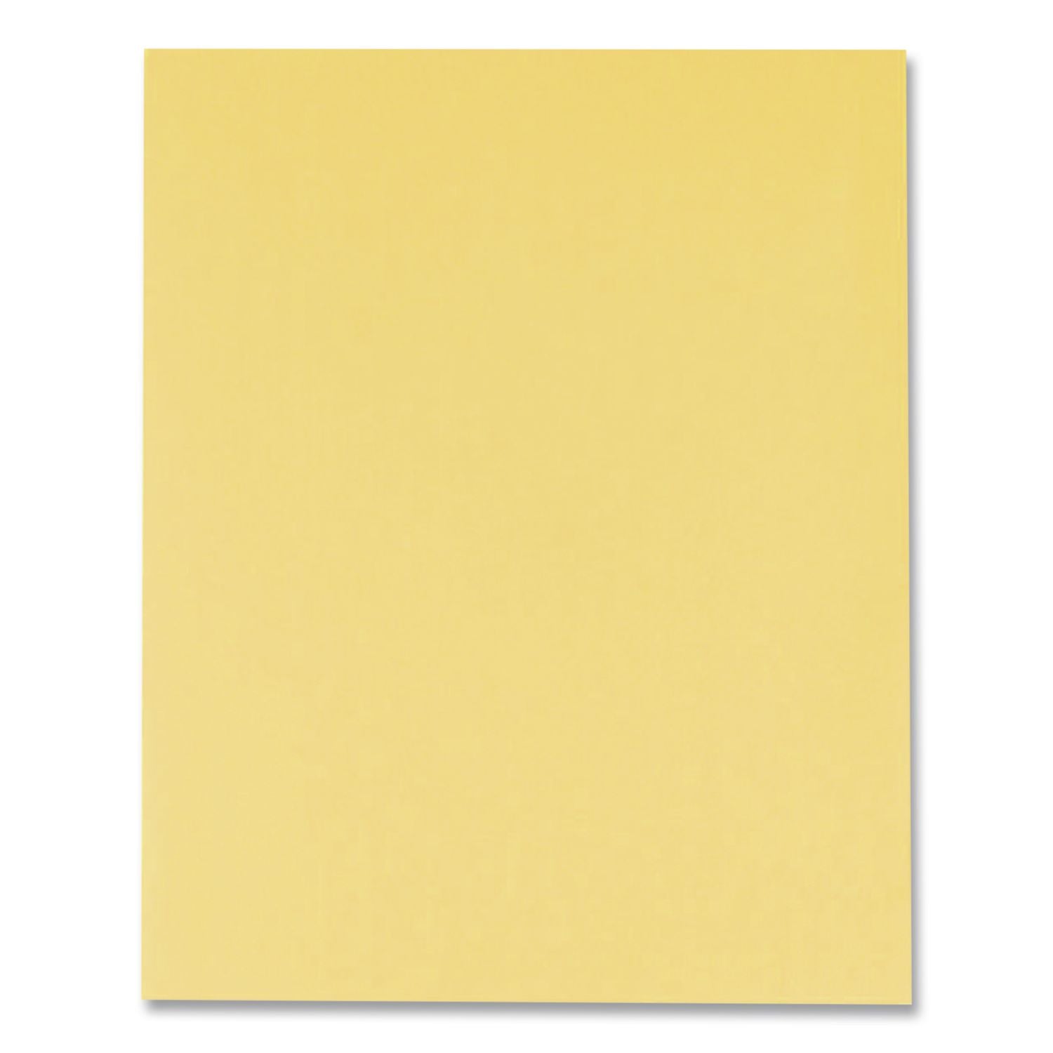 Twin-Pocket Folder, Embossed Leather Grain Paper, 0.5" Capacity, 11 x 8.5, Yellow, 25/Box