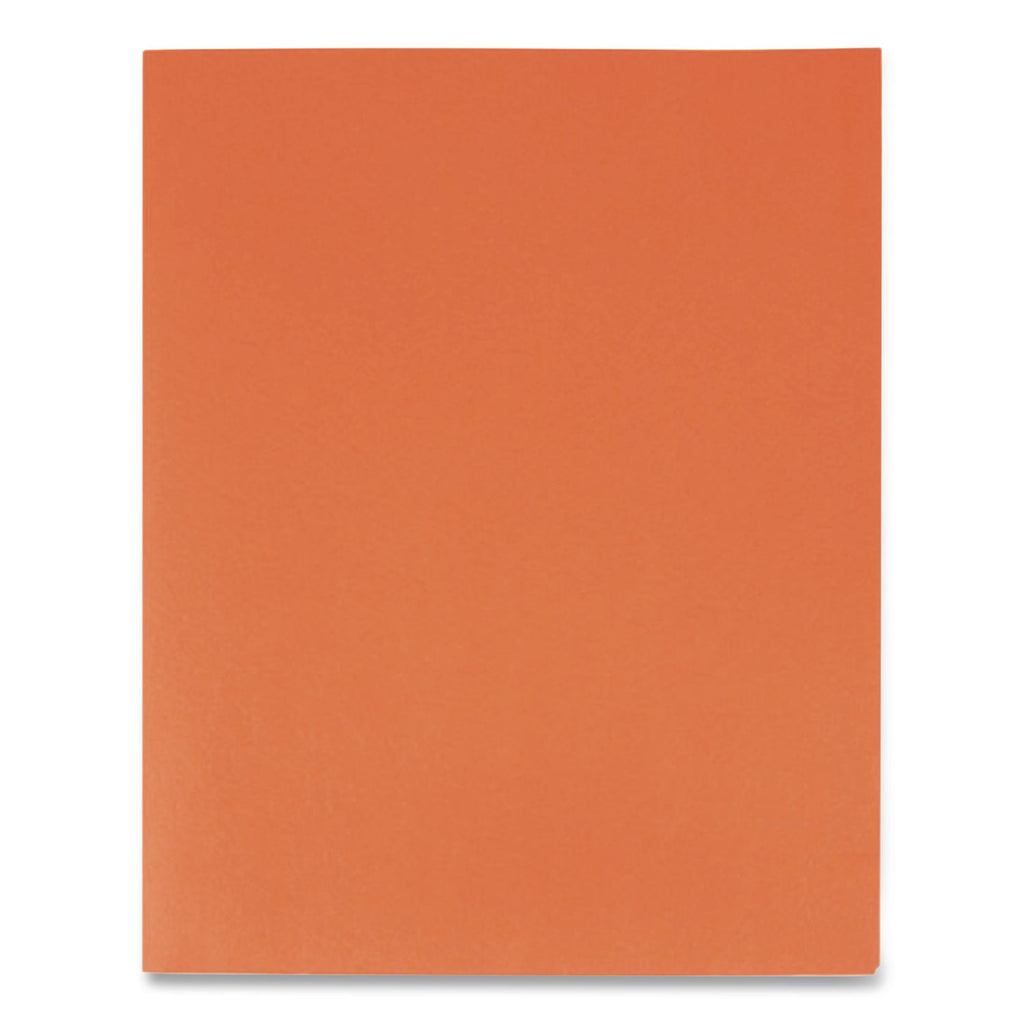Twin-Pocket Folder, Embossed Leather Grain Paper, 0.5" Capacity, 11 x 8.5, Orange, 25/Box