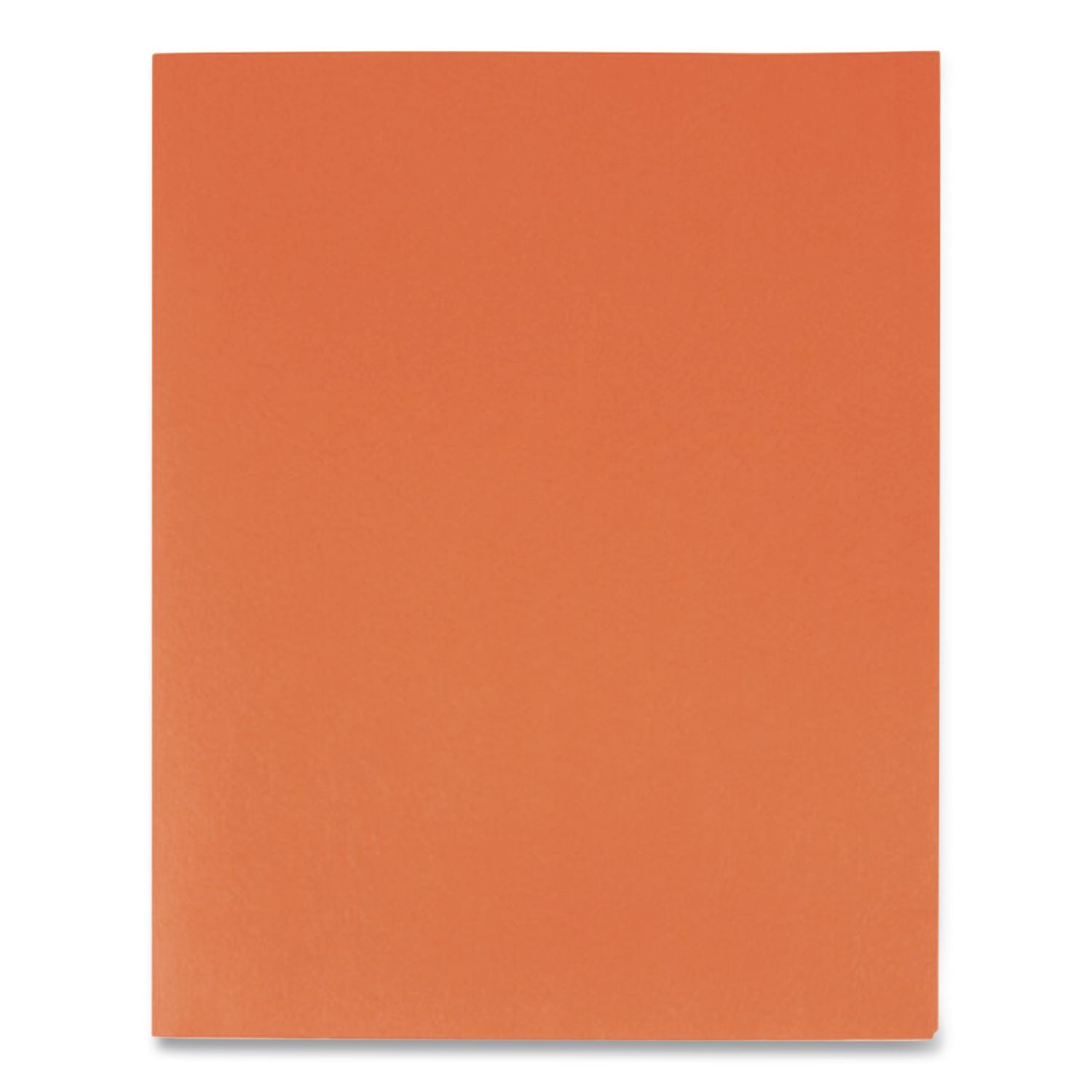Twin-Pocket Folder, Embossed Leather Grain Paper, 0.5" Capacity, 11 x 8.5, Orange, 25/Box