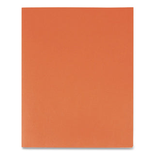 Twin-Pocket Folder, Embossed Leather Grain Paper, 0.5" Capacity, 11 x 8.5, Orange, 25/Box