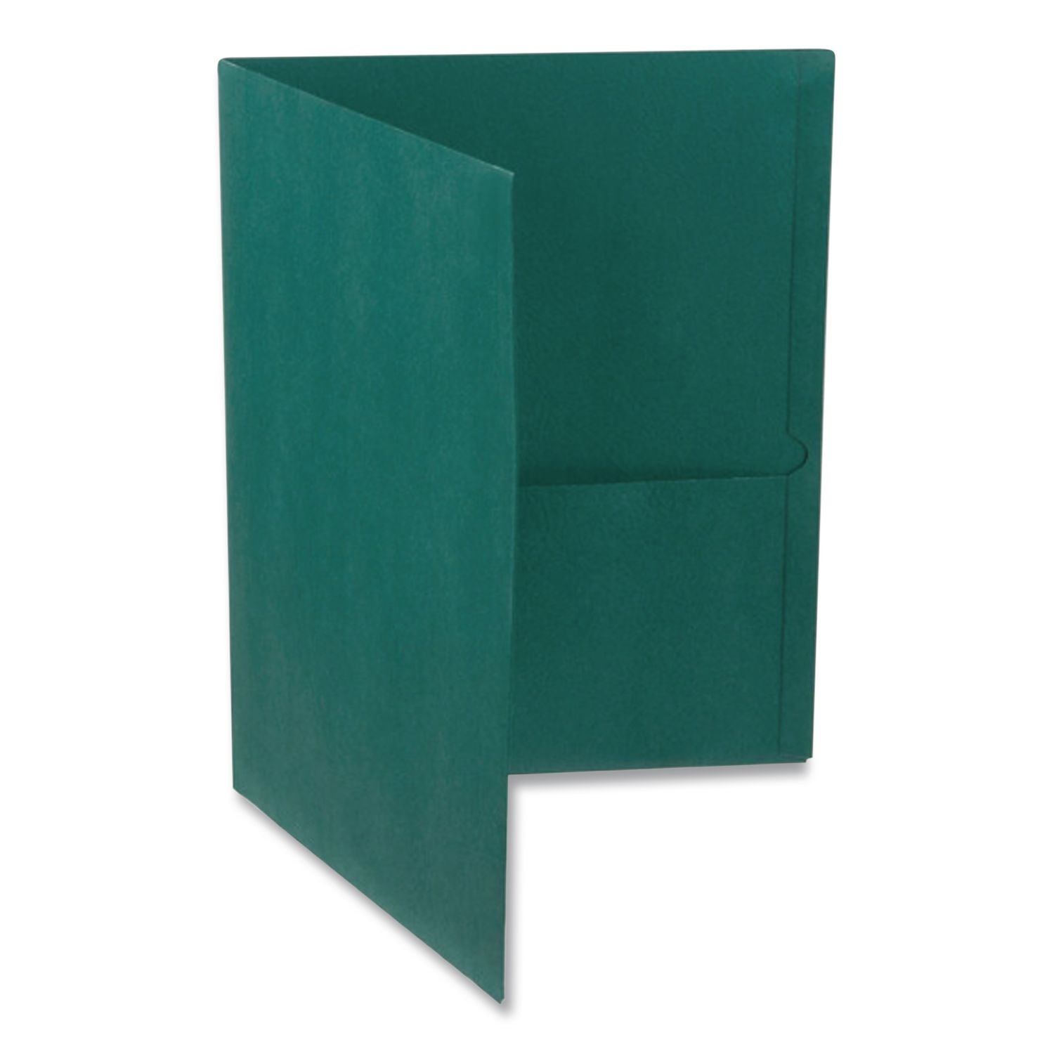 Twin-Pocket Folder, Embossed Leather Grain Paper, 0.5" Capacity, 11 x 8.5, Teal, 25/Box