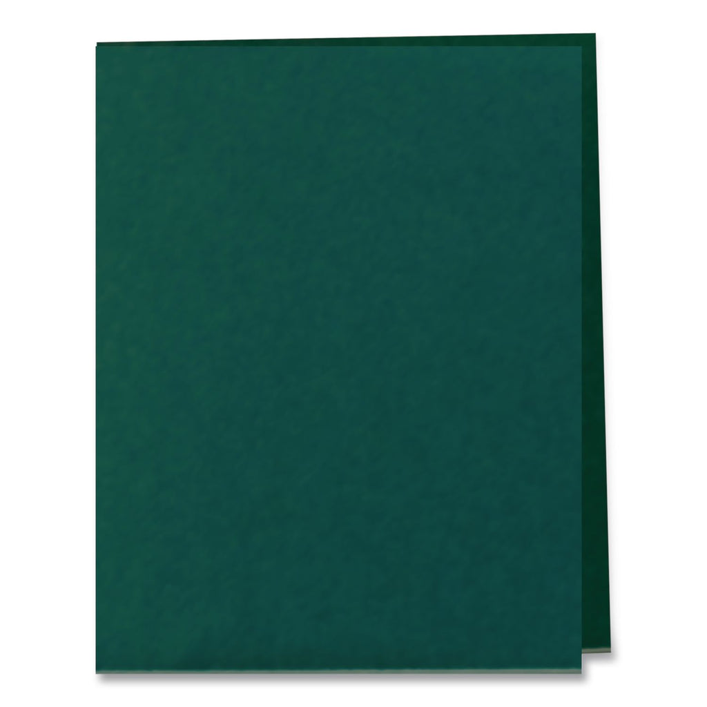 Twin-Pocket Folder, Embossed Leather Grain Paper, 0.5" Capacity, 11 x 8.5, Teal, 25/Box