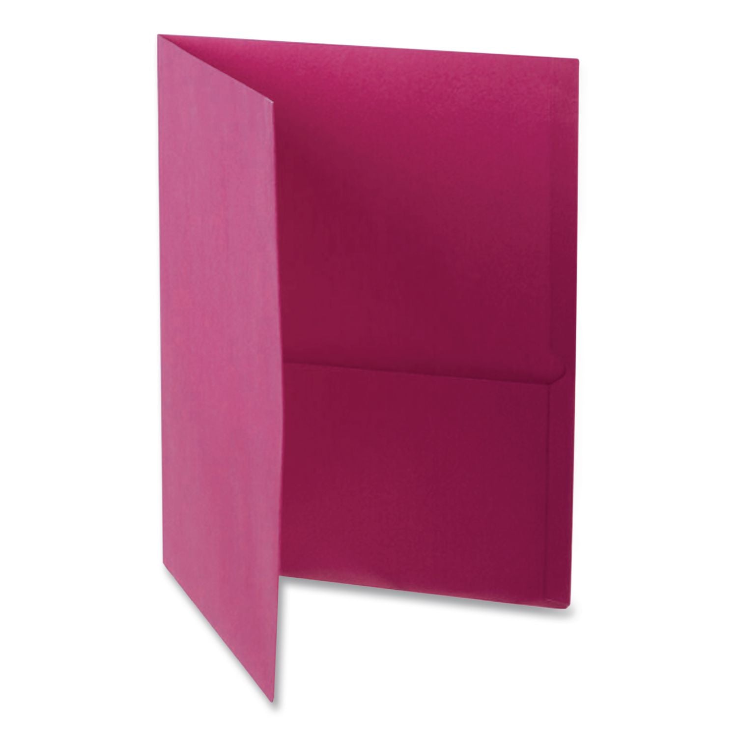 Twin-Pocket Folder, Embossed Leather Grain Paper, 0.5" Capacity, 11 x 8.5, Burgundy, 25/Box