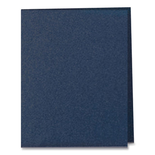 Leatherette Two Pocket Portfolio, 8.5 x 11, Blue/Blue, 10/Pack