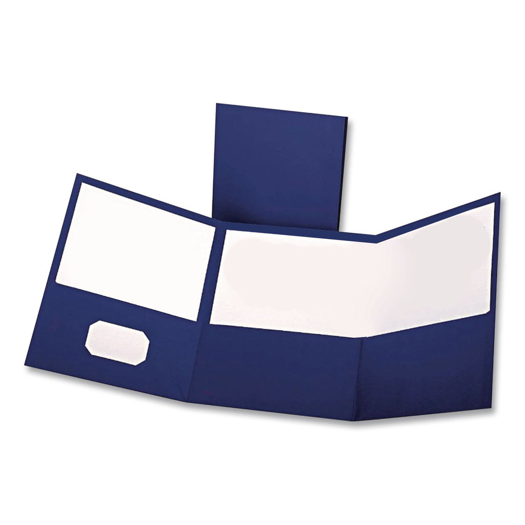Tri-Fold Folder w/3 Pockets, 150-Sheet Capacity, 11 x 8.5, Blue, 20/Box