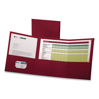 Tri-Fold Folder w/3 Pockets, 150-Sheet Capacity, 11 x 8.5, Red, 20/Box