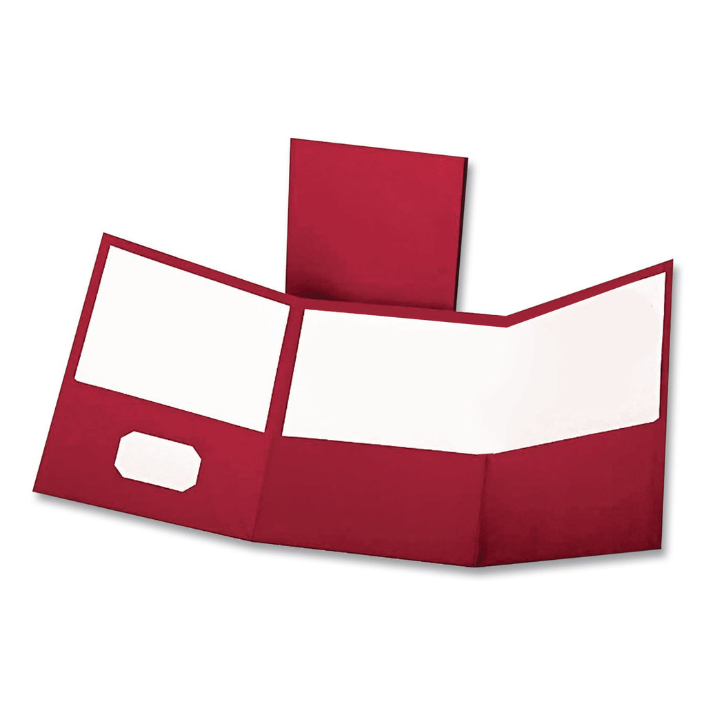 Tri-Fold Folder w/3 Pockets, 150-Sheet Capacity, 11 x 8.5, Red, 20/Box
