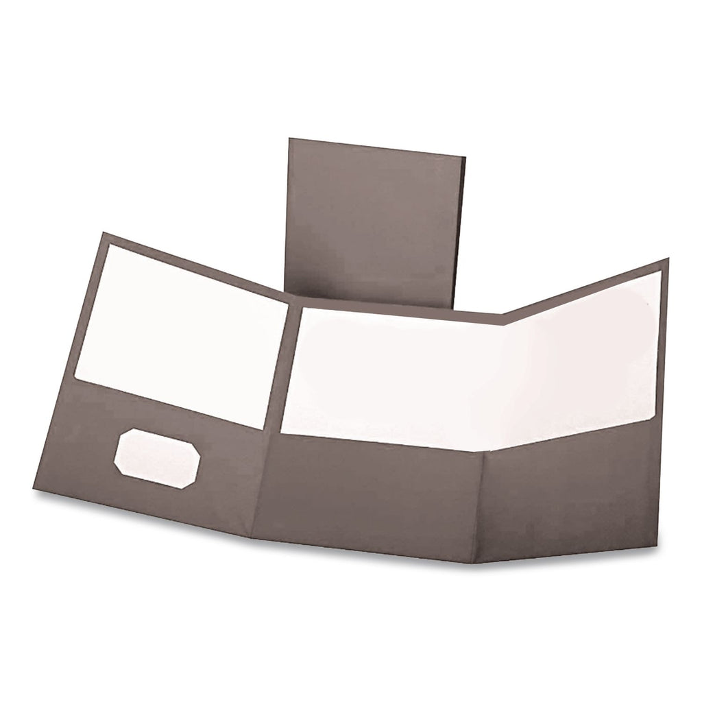Tri-Fold Folder w/3 Pockets, 150-Sheet Capacity, 11 x 8.5, Black, 20/Box