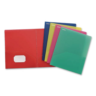 Fashion PolyPort Twin-Pocket Portfolio, Polypropylene, 11 x 8.5, Assorted, 25/Box