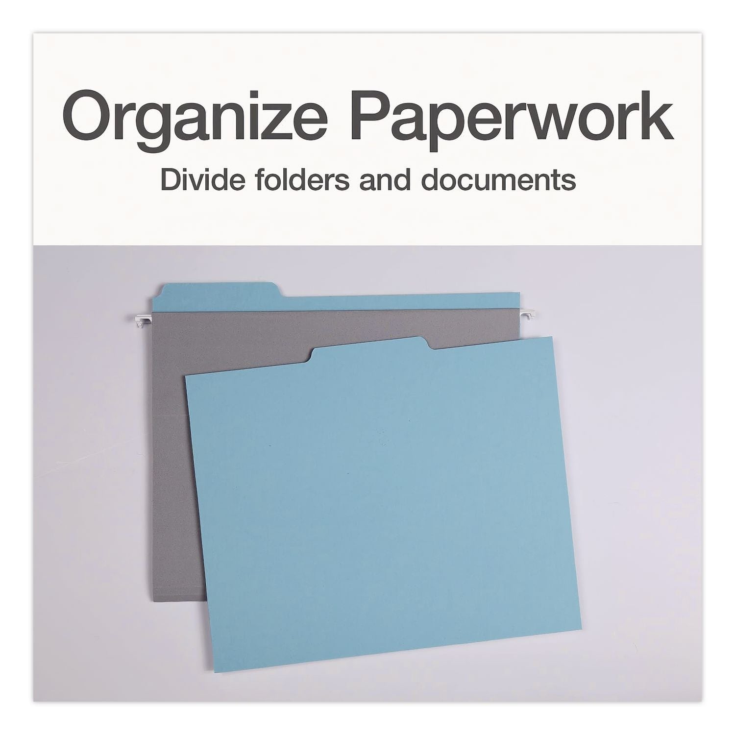 Blank Top Tab File Guides, 1/3-Cut Top Tab, Blank, 8.5 x 11, Blue, 100/Box