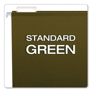 Earthwise by Pendaflex 100% Recycled Colored Hanging File Folders, Printable Inserts, Letter Size, 1/5-Cut Tabs, Green, 25/BX