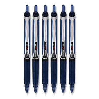 Precise V5RT Roller Ball Pen, Retractable, Extra-Fine 0.5 mm, Navy Ink, Navy Barrel, Dozen