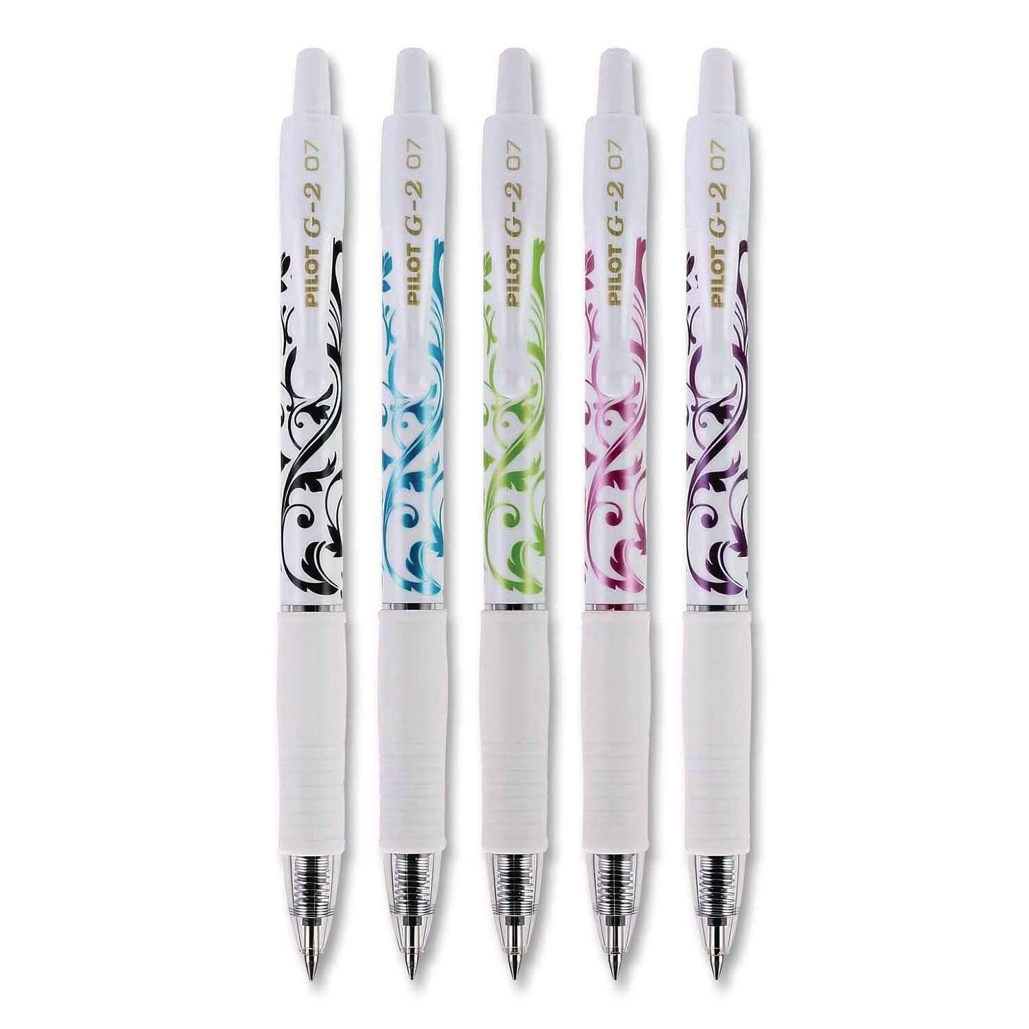 G2 Fashion Premium Gel Pen, Retractable, Fine 0.7 mm, Five Assorted Ink and Barrel Colors, 5/Pack