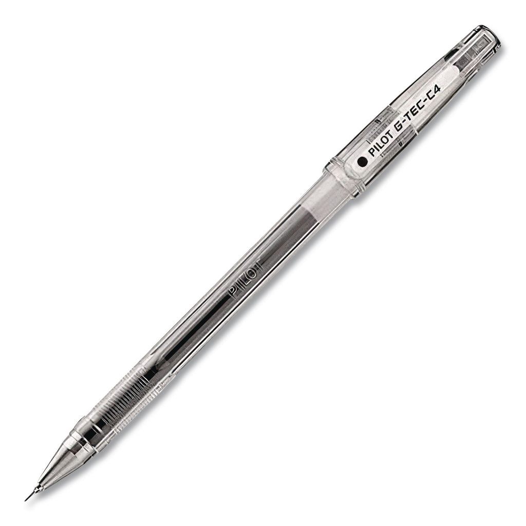 G-TEC-C Ultra Gel Pen, Stick, Extra-Fine 0.4 mm, Black Ink, Clear/Black Barrel, Dozen