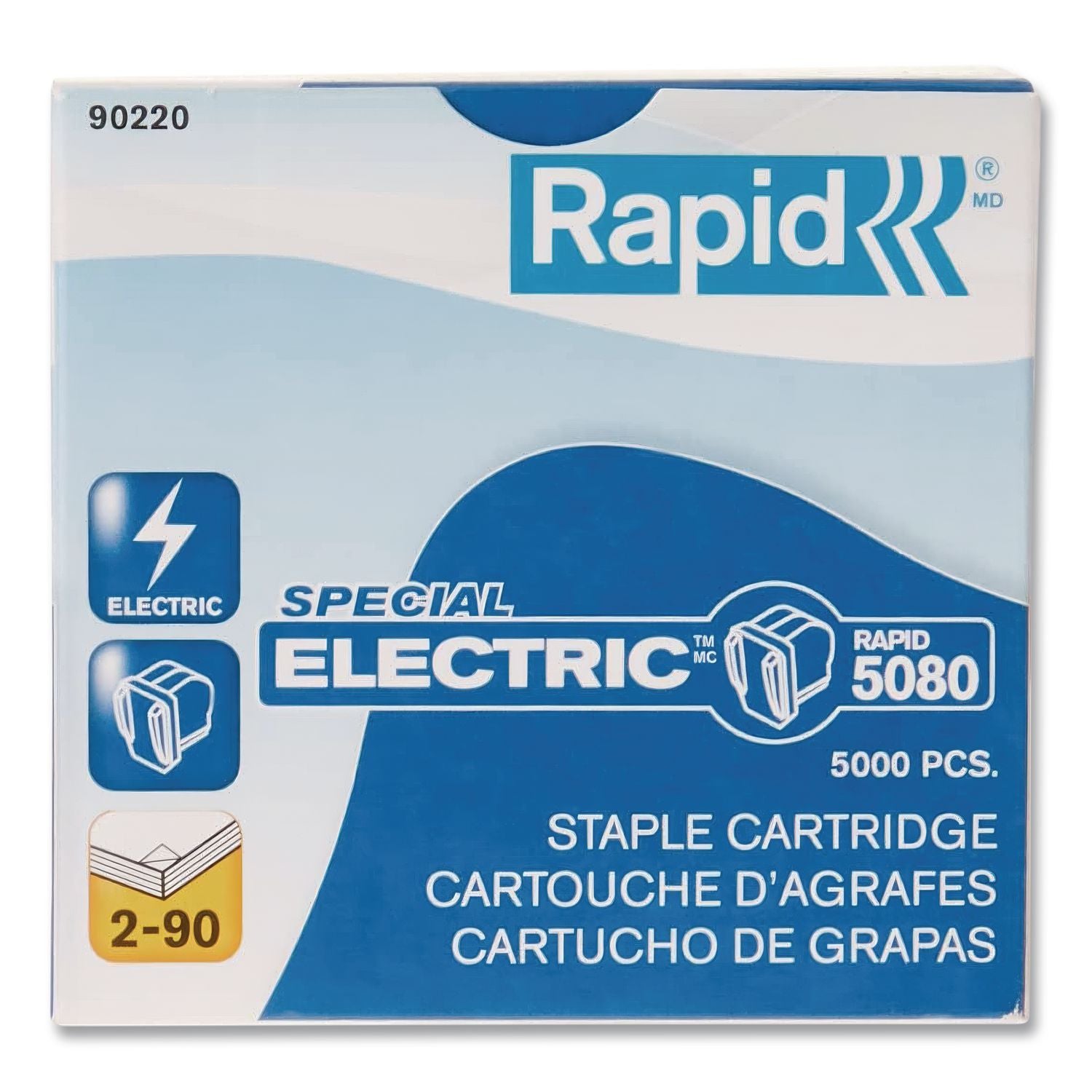 Heavy-Duty Staple Cartridge, 0.5" Crown, Steel, 5,000/Box