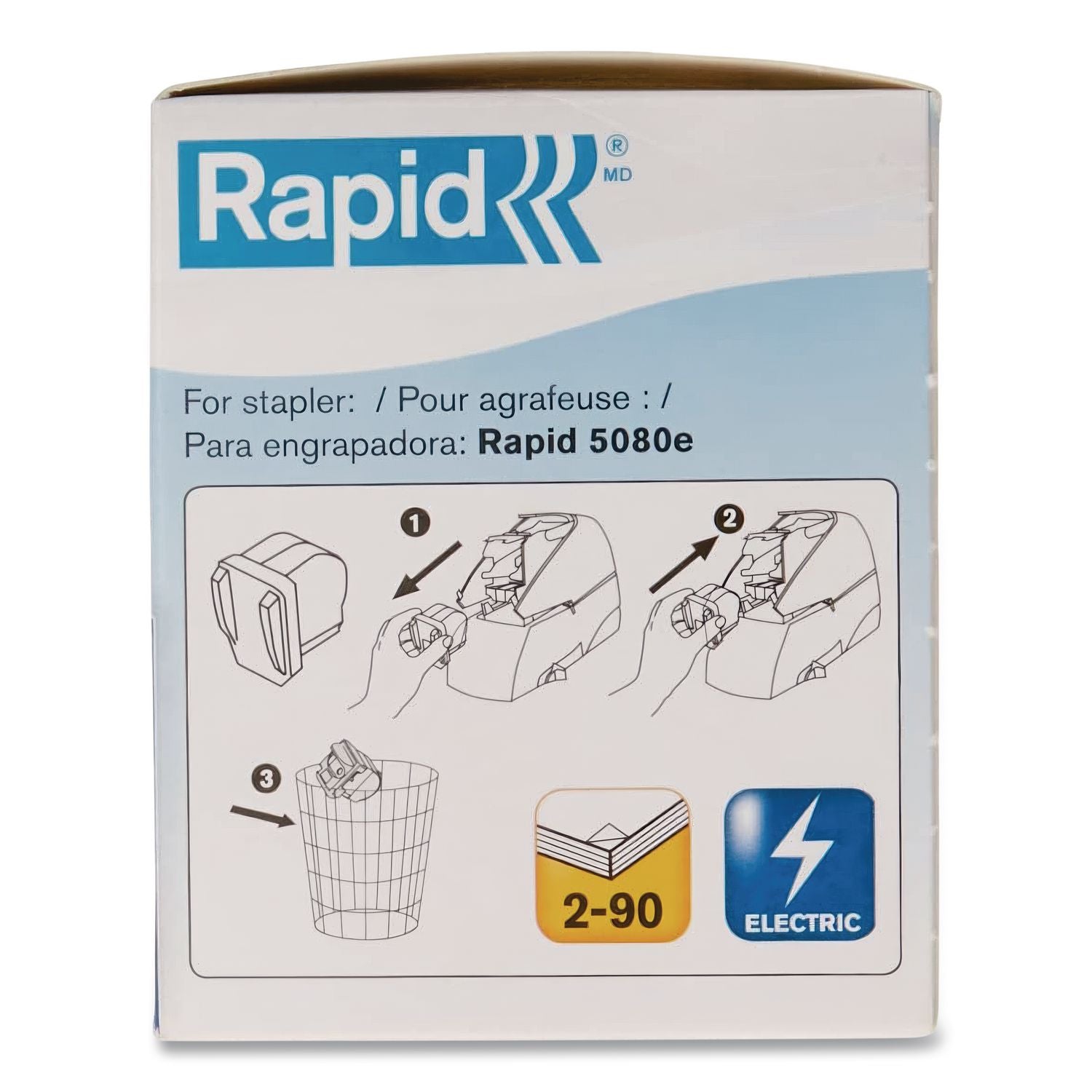 Heavy-Duty Staple Cartridge, 0.5" Crown, Steel, 5,000/Box