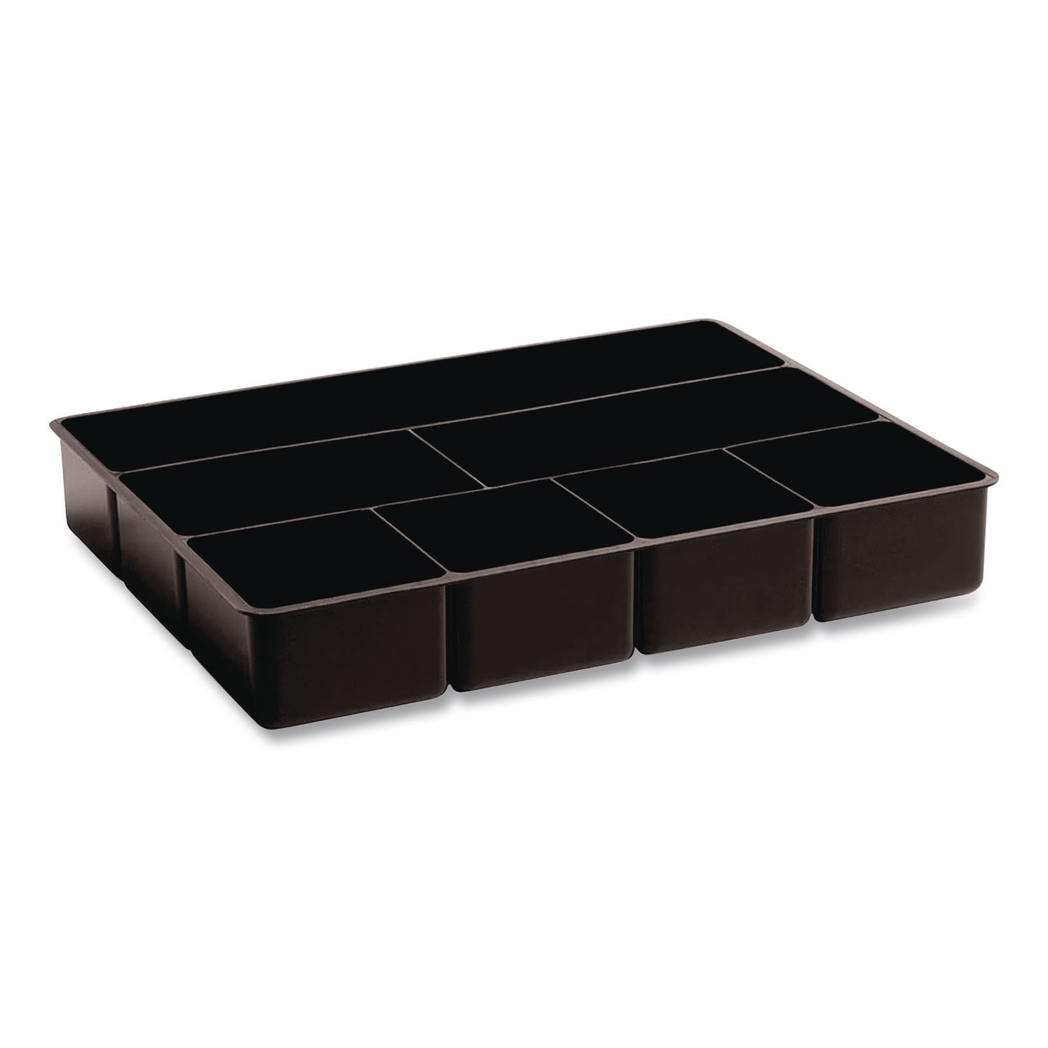 Extra Deep Desk Drawer Director Tray, Seven Compartments, 11.88 x 15 x 2.5, Plastic, Black