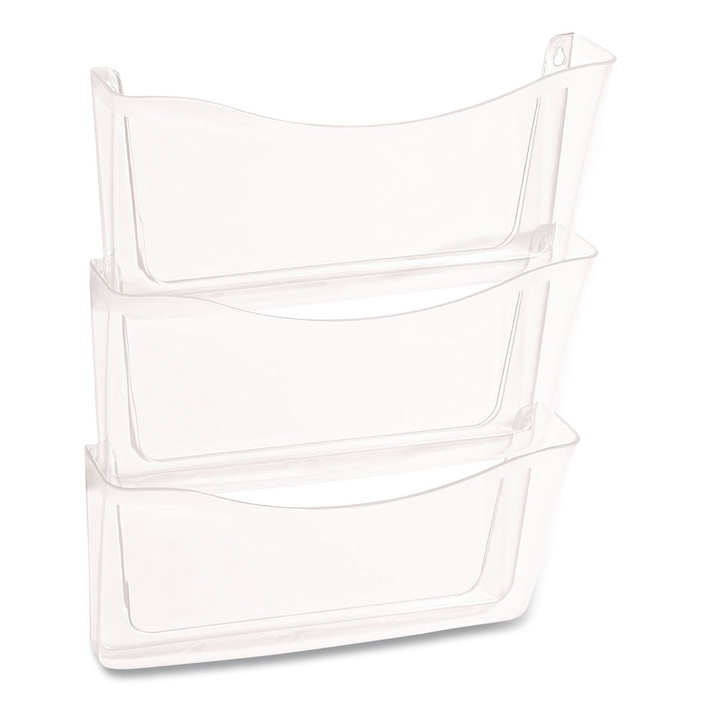 Unbreakable Wall Files, 3 Sections, A4/Letter Size, 13.75" x 3.13" x 29.38", Clear