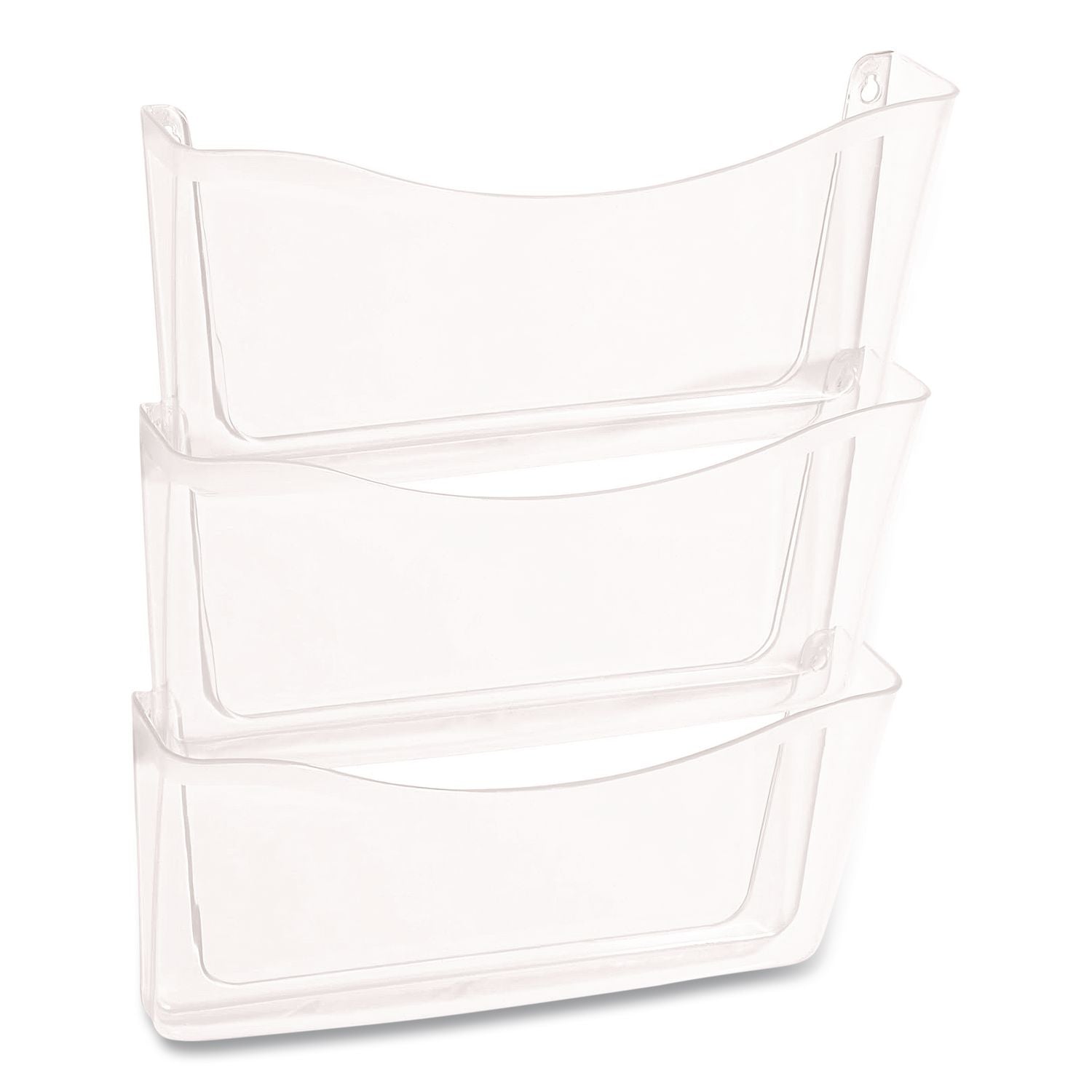 Unbreakable Wall Files, 3 Sections, A4/Letter Size, 13.75" x 3.13" x 29.38", Clear