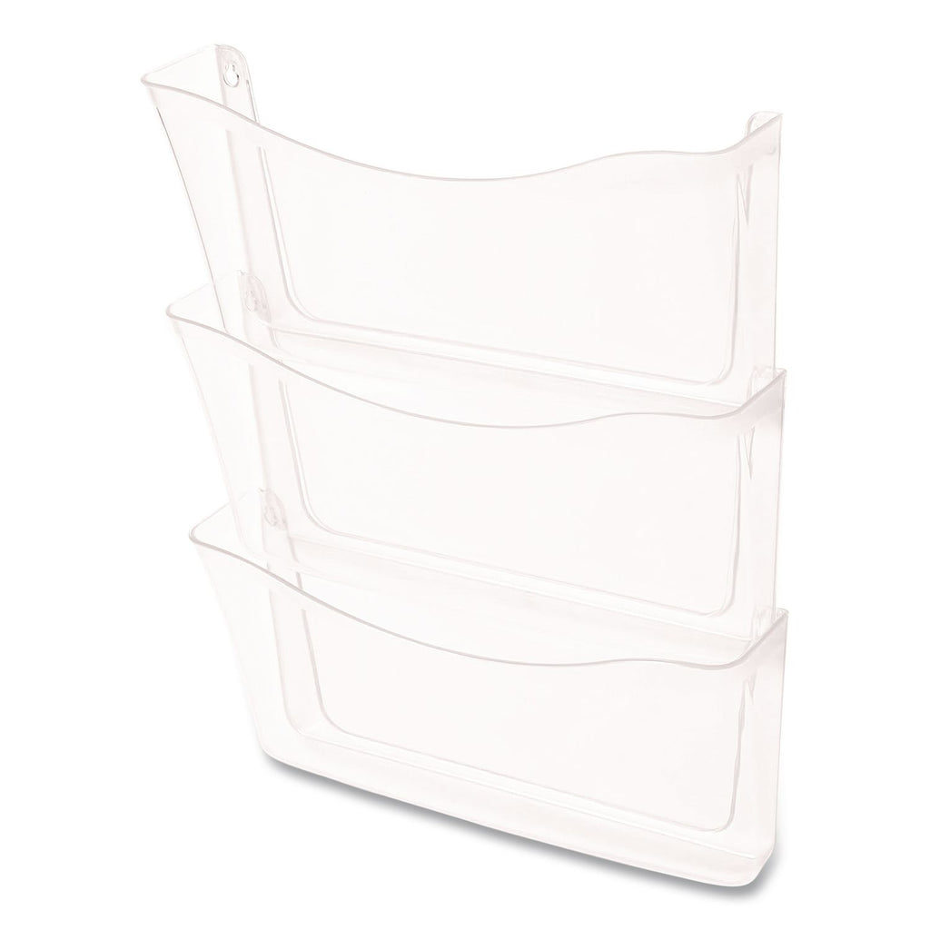 Unbreakable Wall Files, 3 Sections, A4/Letter Size, 13.75" x 3.13" x 29.38", Clear