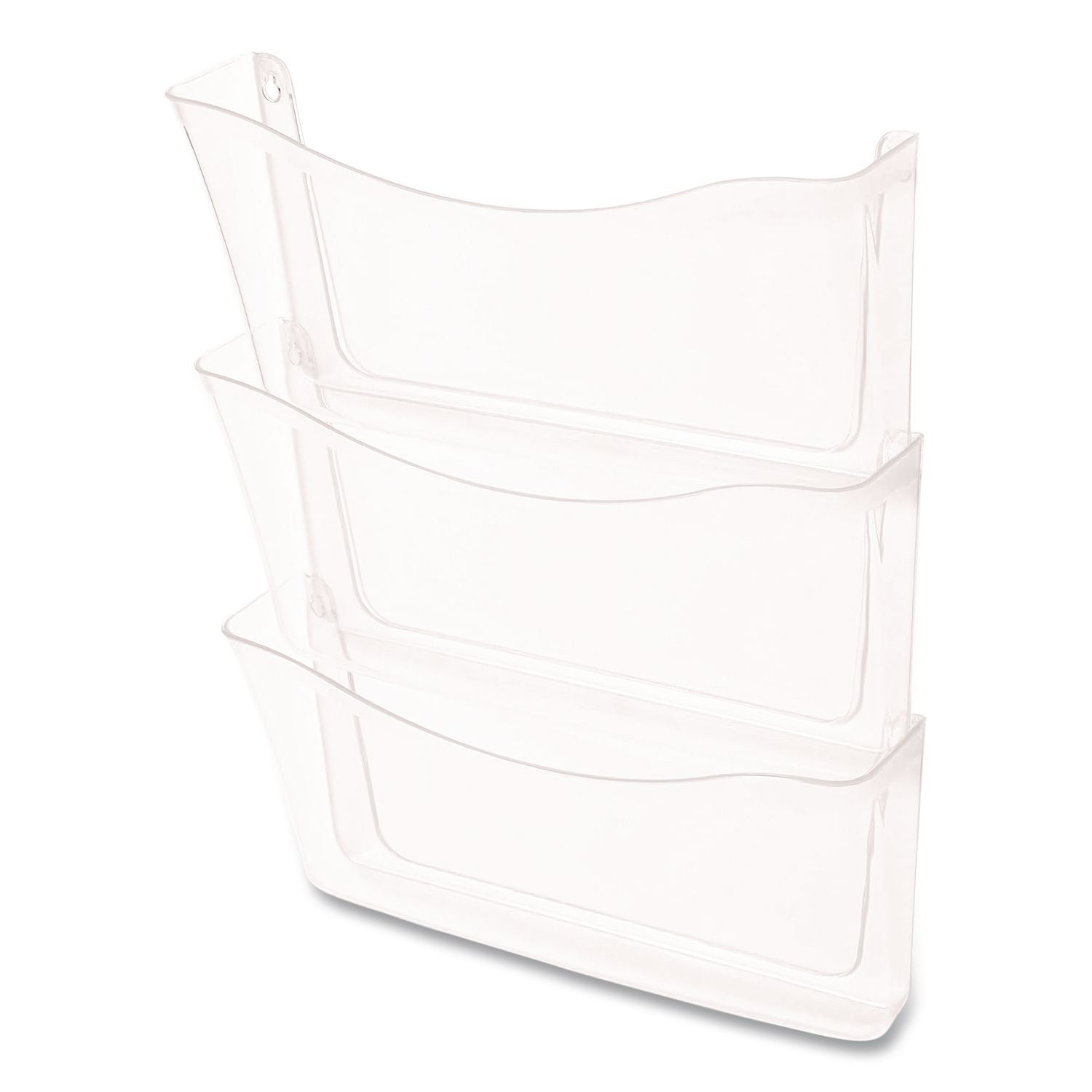 Unbreakable Wall Files, 3 Sections, A4/Letter Size, 13.75" x 3.13" x 29.38", Clear