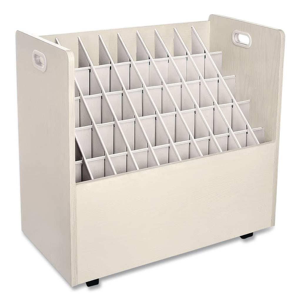 Laminate Mobile Roll Files, 50 Compartments, 30.25w x 15.75d x 29.25h, Putty