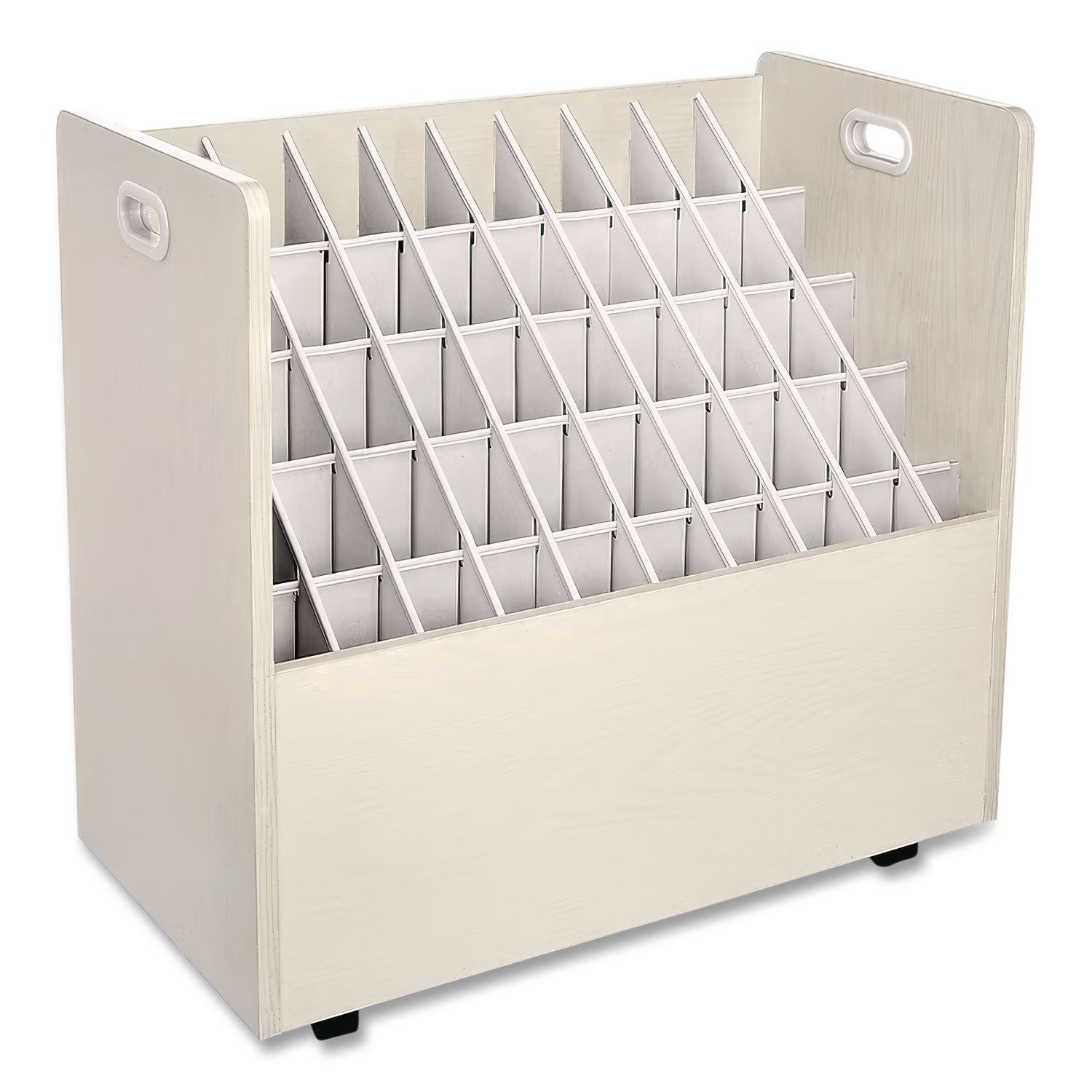 Laminate Mobile Roll Files, 50 Compartments, 30.25w x 15.75d x 29.25h, Putty