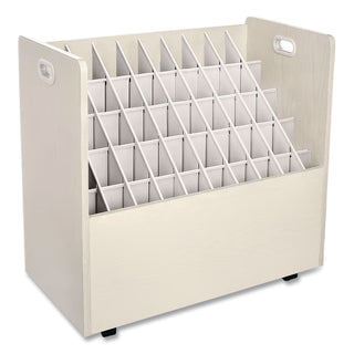 Laminate Mobile Roll Files, 50 Compartments, 30.25w x 15.75d x 29.25h, Putty