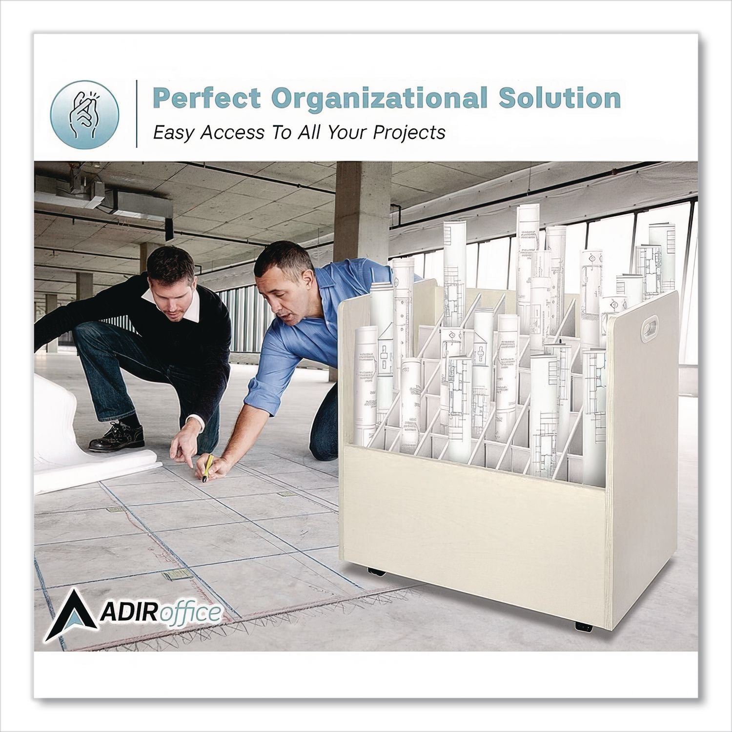 Laminate Mobile Roll Files, 50 Compartments, 30.25w x 15.75d x 29.25h, Putty