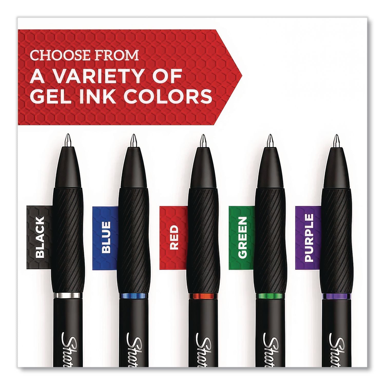 S-Gel High-Performance Gel Pen, Retractable, Extra-Fine 0.38 mm, Black Ink, Black Barrel, Dozen