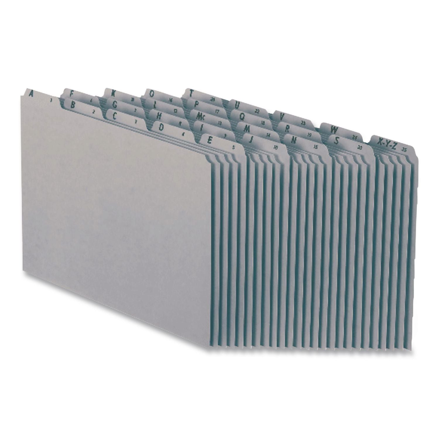 Top Tab A-Z File Guides, 1/5-Cut Top Tab, A to Z, 8.5 x 11, Gray, 25/Set