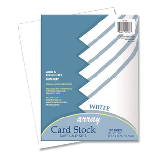 Array Card Stock, 65 lb Cover Weight, 8.5 x 11, White, 100/Pack