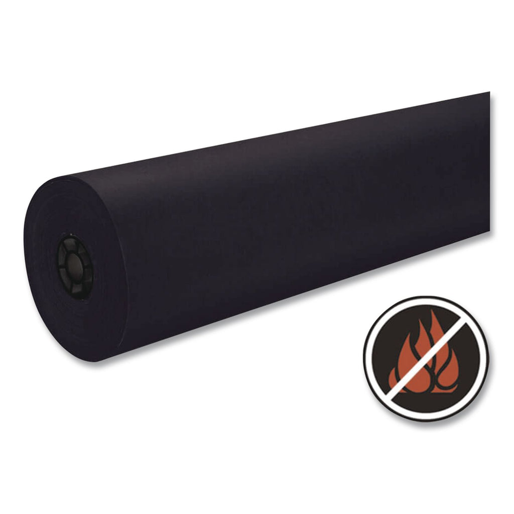 Decorol Flame Retardant Art Rolls, 40 lb Cover Weight, 36" x 1000 ft, Black