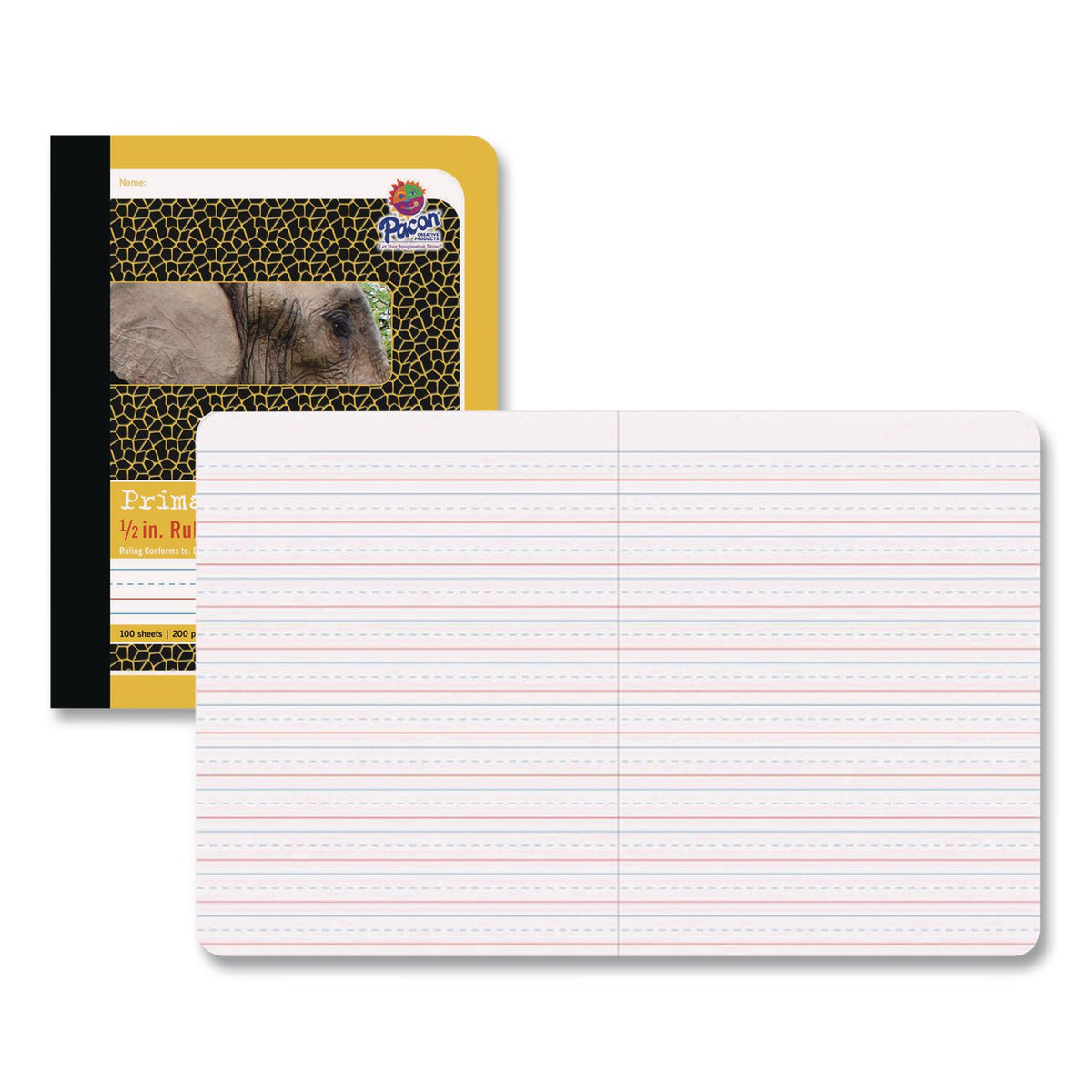Primary Journal, D'Nealian 1-3, Zaner-Bloser 2-3, Manuscript Format, Yellow Cover, (100) 9.75 x 7.5 Sheets