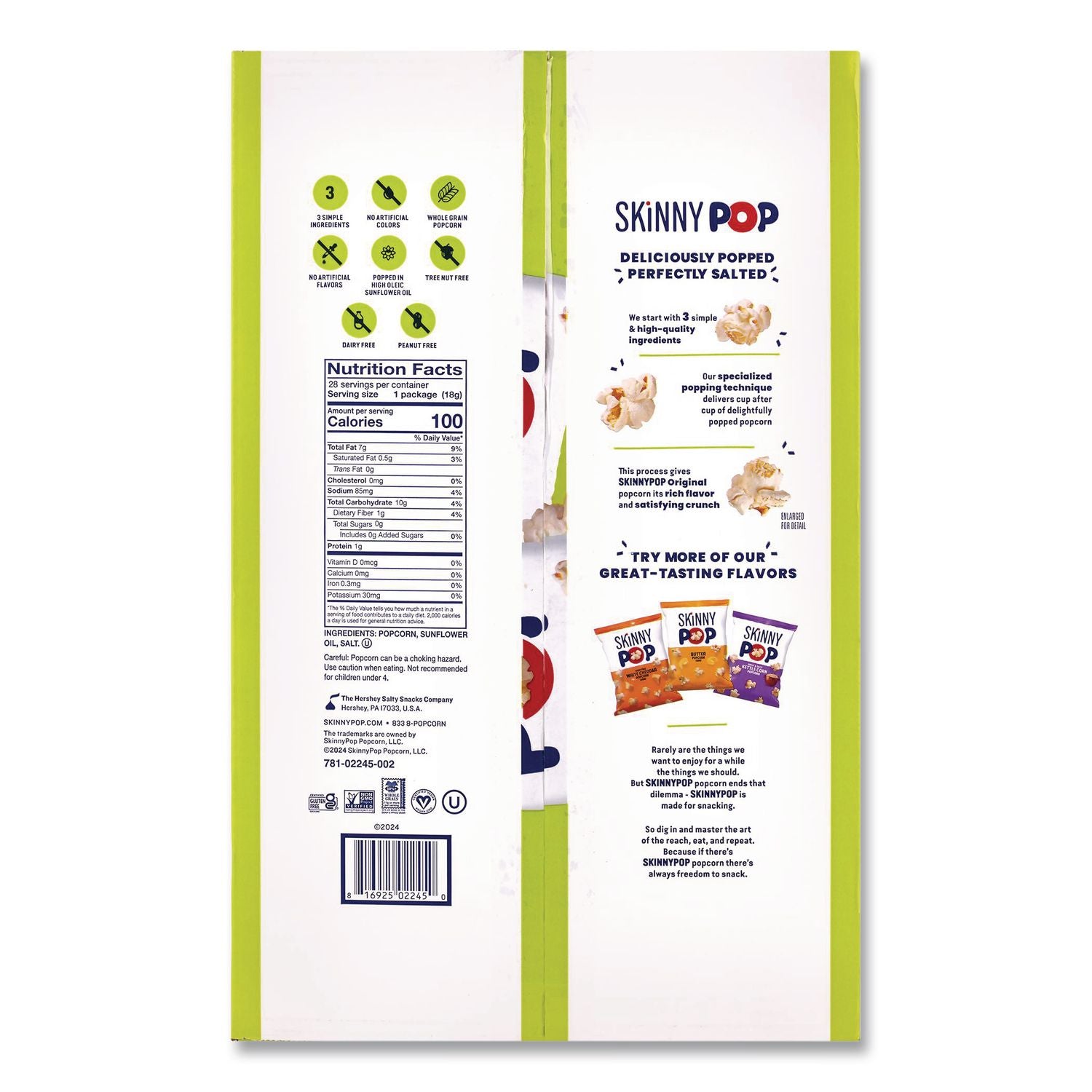 Popcorn, Original, 0.65 oz Bag, 24/Carton, Ships in 1-3 Business Days