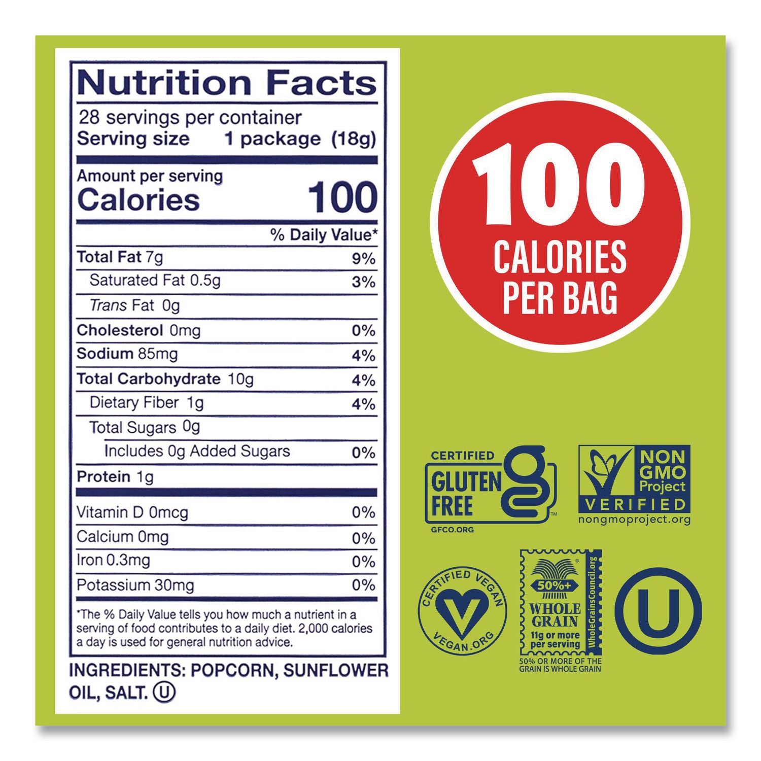 Popcorn, Original, 0.65 oz Bag, 24/Carton, Ships in 1-3 Business Days