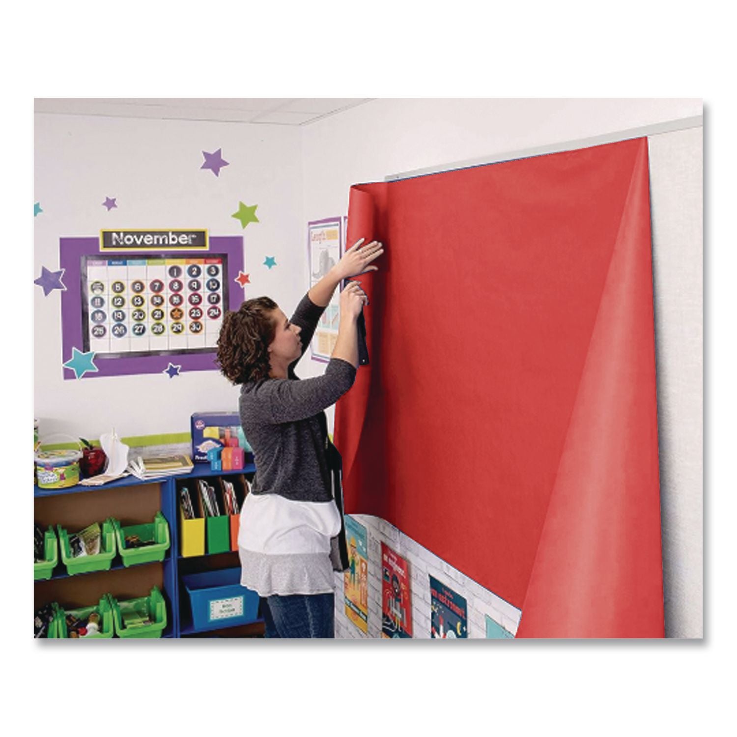 Rainbow Duo-Finish Colored Kraft Paper, 35 lb Wrapping Weight, 36" x 1,000 ft, Scarlet