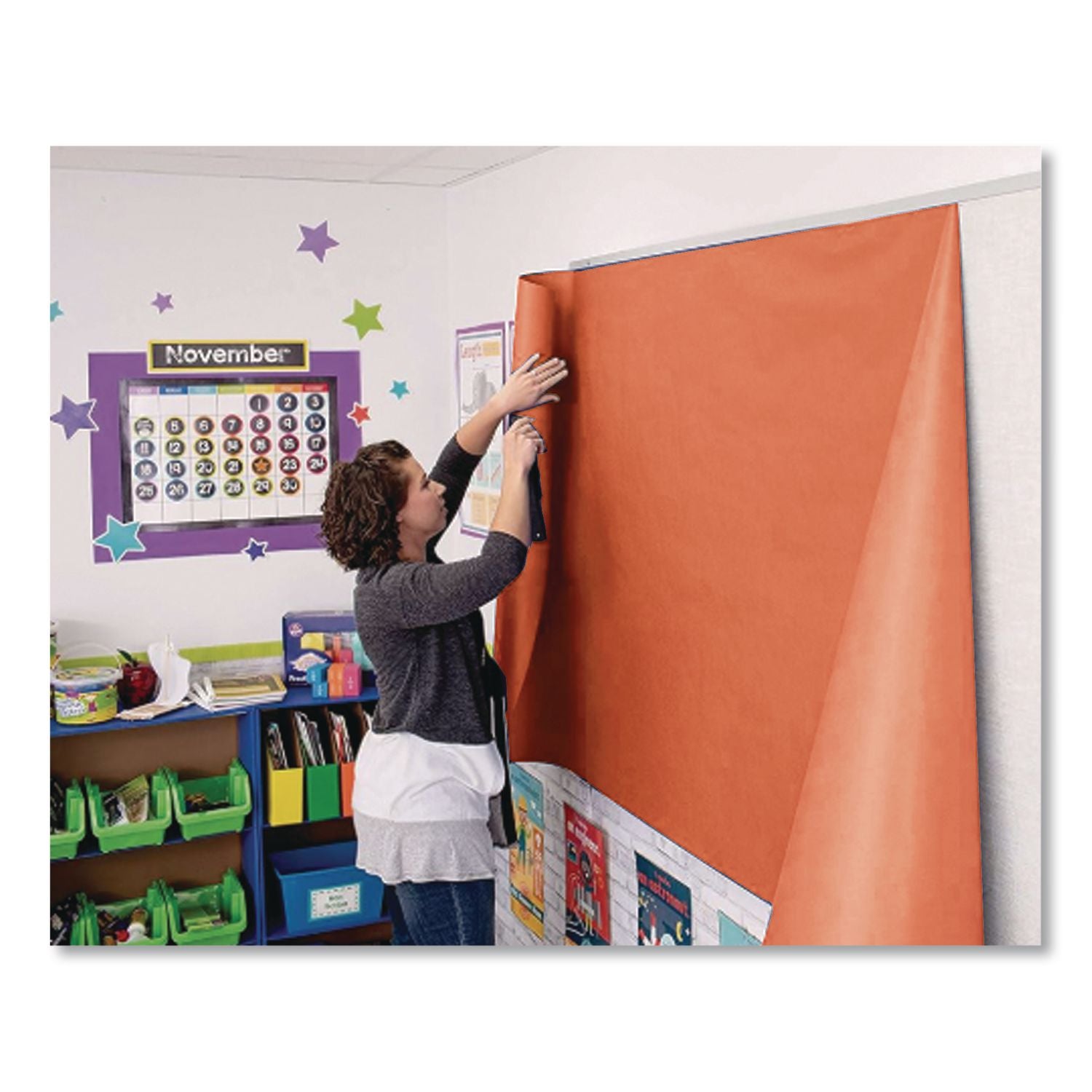 Rainbow Duo-Finish Colored Kraft Paper, 35 lb Wrapping Weight, 36" x 1,000 ft, Orange